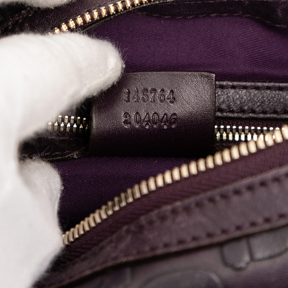 Pre-Loved Gucci Embossed Leather Horsebit Glam Hobo - Picture 6 of 8